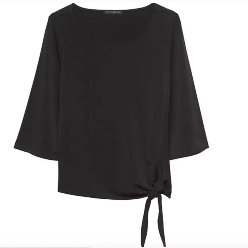 Black Tie-Front Top